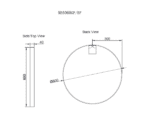 ABS RIVA MER-BF WALL MOUNTED FRAMED ROUND MIRROR MATTE BLACK