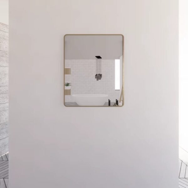 ABS RIVA ME-GF WALL MOUNTED FRAMED RECTANGLE MIRROR BRUSHED GOLD