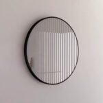 ABS RIVA MER-BF WALL MOUNTED FRAMED ROUND MIRROR MATTE BLACK