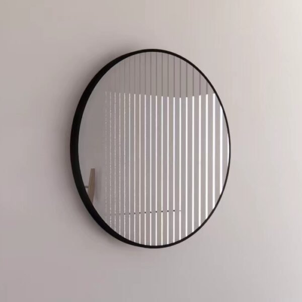 ABS RIVA MER-BF WALL MOUNTED FRAMED ROUND MIRROR MATTE BLACK