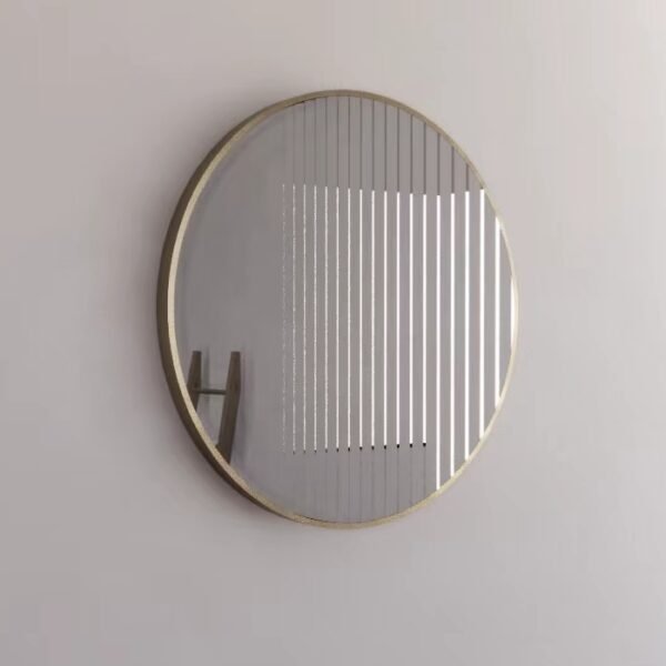 ABS RIVA MER-GF WALL MOUNTED FRAMED ROUND MIRROR BRUSHED GOLD