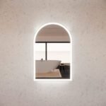 ABS RIVA MLED-AR2-BN WALL MOUNTED FRAMED LED ARCH MIRROR BRUSHED NICKEL