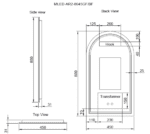 ABS RIVA MLED-AR2-BF WALL MOUNTED FRAMED LED ARCH MIRROR MATTE BLACK