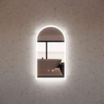 ABS RIVA MLED-AR2-BN WALL MOUNTED FRAMED LED ARCH MIRROR BRUSHED NICKEL