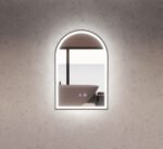 ABS RIVA MLED-AR2-BF WALL MOUNTED FRAMED LED ARCH MIRROR MATTE BLACK
