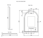 ABS RIVA MLED-AR2-BF WALL MOUNTED FRAMED LED ARCH MIRROR MATTE BLACK