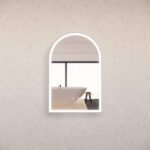 ABS RIVA MLED-AR2-BN WALL MOUNTED FRAMED LED ARCH MIRROR BRUSHED NICKEL