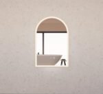 ABS RIVA MLED-AR2-GF WALL MOUNTED FRAMED LED ARCH MIRROR BRUSHED GOLD