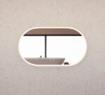ABS RIVA MLED-O1-GF WALL MOUNTED FRAMED LED OVAL MIRROR BRUSHED GOLD