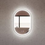 ABS RIVA MLED-O1-BF WALL MOUNTED FRAMED LED OVAL MIRROR MATTE BLACK