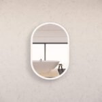 ABS RIVA MLED-O1-BN WALL MOUNTED FRAMED LED OVAL MIRROR BRUSHED NICKEL
