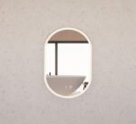 ABS RIVA MLED-O1-GF WALL MOUNTED FRAMED LED OVAL MIRROR BRUSHED GOLD