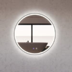 ABS RIVA MLED-R3-BF WALL MOUNTED FRAMED LED ROUND MIRROR MATTE BLACK