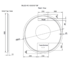 ABS RIVA MLED-R3-BF WALL MOUNTED FRAMED LED ROUND MIRROR MATTE BLACK