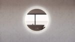 ABS RIVA MLED-R3-GF WALL MOUNTED FRAMED LED ROUND MIRROR BRUSHED GOLD