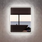 ABS RIVA MLED-S4-BF WALL MOUNTED FRAMED LED RECTANGLE MIRROR MATTE BLACK