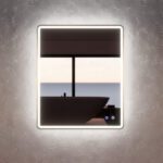 ABS RIVA MLED-S4-GF WALL MOUNTED FRAMED LED RECTANGLE MIRROR BRUSHED GOLD