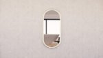 ABS RIVA MLED-O1-GF WALL MOUNTED FRAMED LED OVAL MIRROR BRUSHED GOLD
