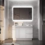 ABS RIVA FS1200-MW MIAMI SHAKER FREESTANDING VANITY 1200MM LEFT/RIGHT HAND DRAWERS SINGLE BOWL MATTE WHITE