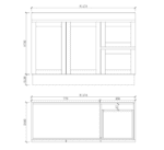 ABS RIVA FS1200-MW MIAMI SHAKER FREESTANDING VANITY 1200MM LEFT/RIGHT HAND DRAWERS SINGLE BOWL MATTE WHITE