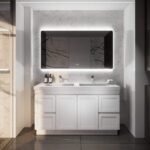 ABS RIVA FS1500D-MW MIAMI SHAKER FREESTANDING VANITY 1500MM DOUBLE BOWL MATTE WHITE