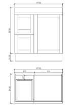 ABS RIVA FS750-MW MIAMI SHAKER FREESTANDING VANITY 750MM LEFT/RIGHT HAND DRAWERS MATTE WHITE