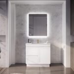 ABS RIVA FS900-MW MIAMI SHAKER FREESTANDING VANITY 900MM LEFT/RIGHT HAND DRAWERS MATTE WHITE