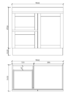 ABS RIVA FS900-MW MIAMI SHAKER FREESTANDING VANITY 900MM LEFT/RIGHT HAND DRAWERS MATTE WHITE