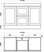 ABS RIVA FS1200D-MW MIAMI SHAKER FREESTANDING VANITY 1200MM DOUBLE BOWL MATTE WHITE