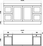ABS RIVA FS1500D-MW MIAMI SHAKER FREESTANDING VANITY 1500MM DOUBLE BOWL MATTE WHITE