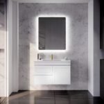 ABS RIVA WH900-MW MIAMI SHAKER WALL HUNG VANITY 900MM LEFT/RIGHT HAND DRAWERS MATTE WHITE