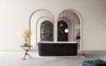 ABS RIVA MILANO V-GROOVE SOFT SQUARE FREESTANDING BATH 1500/1700 MATTE WHITE AND BLACK