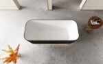 ABS RIVA MILANO V-GROOVE SOFT SQUARE FREESTANDING BATH 1500/1700 MATTE WHITE AND BLACK