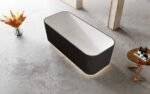 ABS RIVA MILANO V-GROOVE SOFT SQUARE FREESTANDING BATH 1500/1700 MATTE WHITE AND BLACK