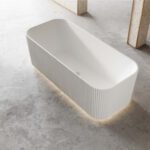 ABS RIVA MILANO V-GROOVE SOFT SQUARE FREESTANDING BATH 1500/1700 GLOSS WHITE