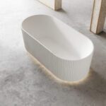 ABS RIVA OSLO V-GROOVE SOFT OVAL FREESTANDING BATH 1500/1700 GLOSS WHITE