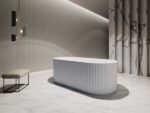 ABS RIVA ROMA FLUTED FREESTANDING BATH 1500/1700 GLOSS WHITE