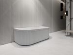 ABS RIVA ROMA FLUTED BACK TO WALL BATH 1500/1700 GLOSS WHITE