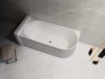 ABS RIVA ROMA FLUTED LEFT CORNER BATH 1500/1700 GLOSS WHITE