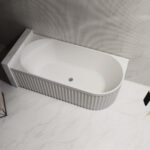 ABS RIVA ROMA FLUTED LEFT CORNER BATH 1500/1700 GLOSS WHITE