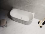 ABS RIVA ROMA FLUTED BACK TO WALL BATH 1500/1700 GLOSS WHITE
