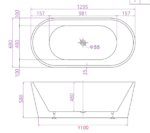 ABS RIVA SHANTY OVAL FREESTANDING BATH 1200/1300/1400/1500/1600/1700 GLOSS WHITE