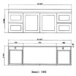 ABS RIVA WH1500-MW HAWAII SHAKER WALL HUNG VANITY 1500MM SINGLE BOWL MATTE WHITE
