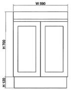 ABS RIVA FS600-MW MIAMI SHAKER FREESTANDING VANITY 600MM MATTE WHITE