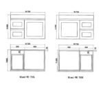 ABS RIVA WH750-MW MIAMI SHAKER WALL HUNG VANITY 750MM LEFT/RIGHT HAND DRAWERS MATTE WHITE