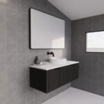 ABS RIVA WH1200-MB VIENNA FLUTED WALL HUNG VANITY 1200MM SINGLE BOWL MATTE BLACK