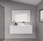 ABS RIVA WH1200-MW VIENNA FLUTED WALL HUNG VANITY 1200MM SINGLE BOWL MATTE WHITE