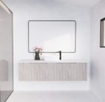 ABS RIVA WH1500-WO VIENNA FLUTED WALL HUNG VANITY 1500MM SINGLE BOWL WHITE OAK
