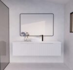 ABS RIVA WH1500-MW VIENNA FLUTED WALL HUNG VANITY 1500MM SINGLE BOWL MATTE WHITE