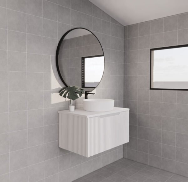 ABS RIVA WH750-MW VIENNA FLUTED WALL HUNG VANITY 750MM MATTE WHITE